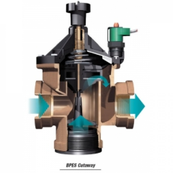 Typenreihe BPES - 300BPES Ventil 3“ Innengewinde BSP mit Durchflussregulierung und Abstreifer, 24 V